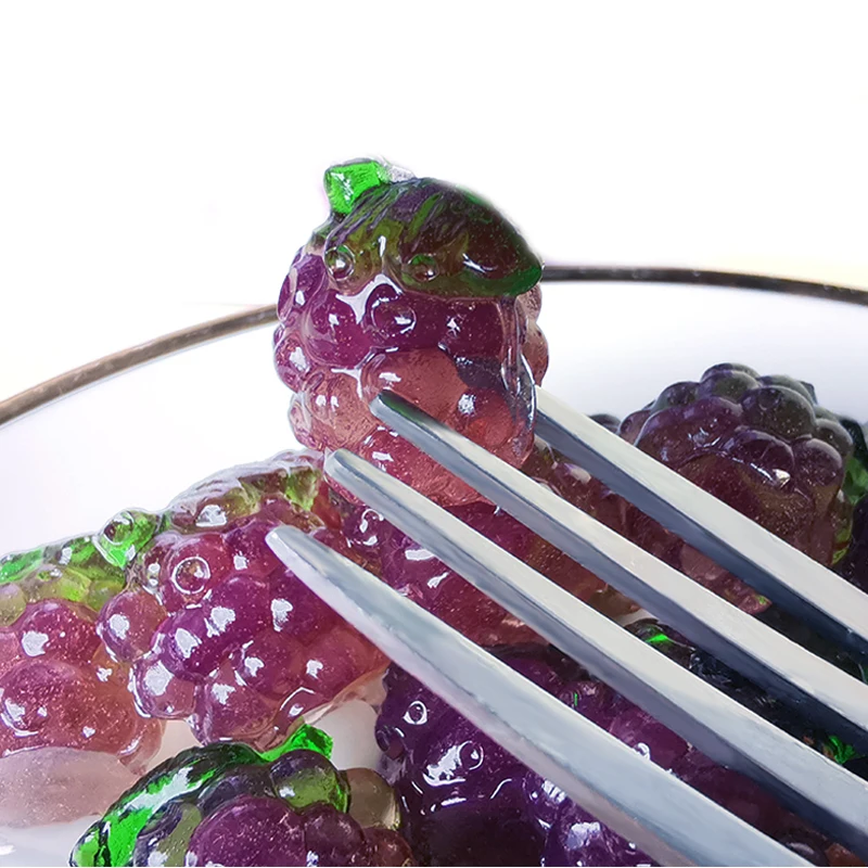 
Chinese sweets low price Amos 4D Explosion Grap/Pineapple/Peach Juice Gummy 65g 