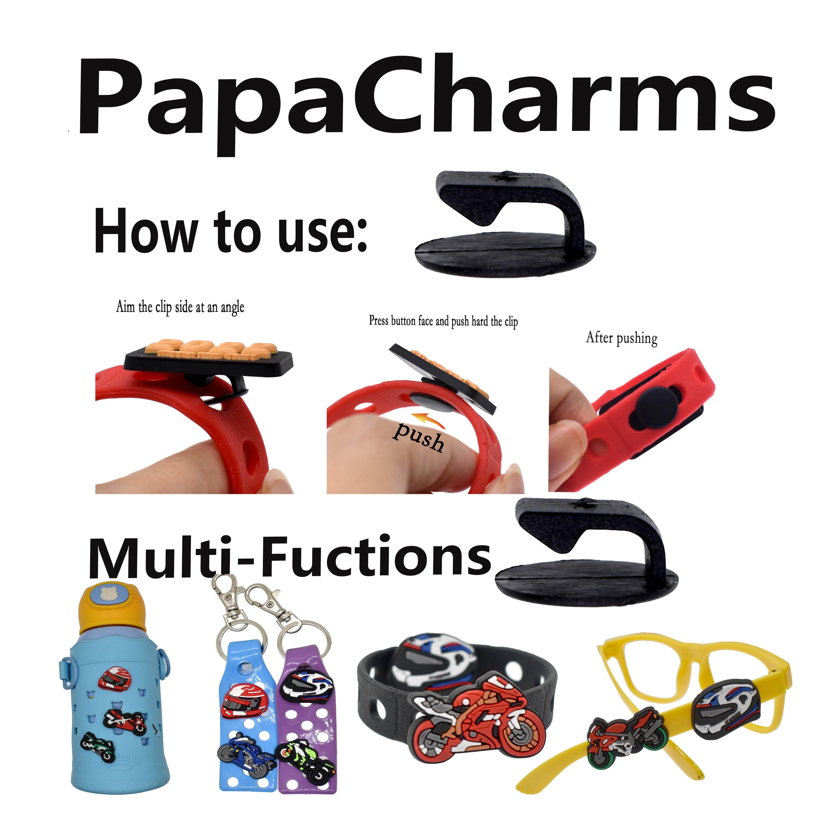 Papacharms croc cute cartoon anime  charms new clip croc shoe charms for clog