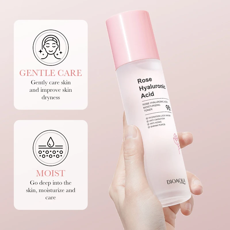 OEM ODM BIOAQUA Beauty Product Rose Hyaluronic Acid Moisturizing Toner Anti Oxidation And Aging Facial Care Rose Water Skin Care
