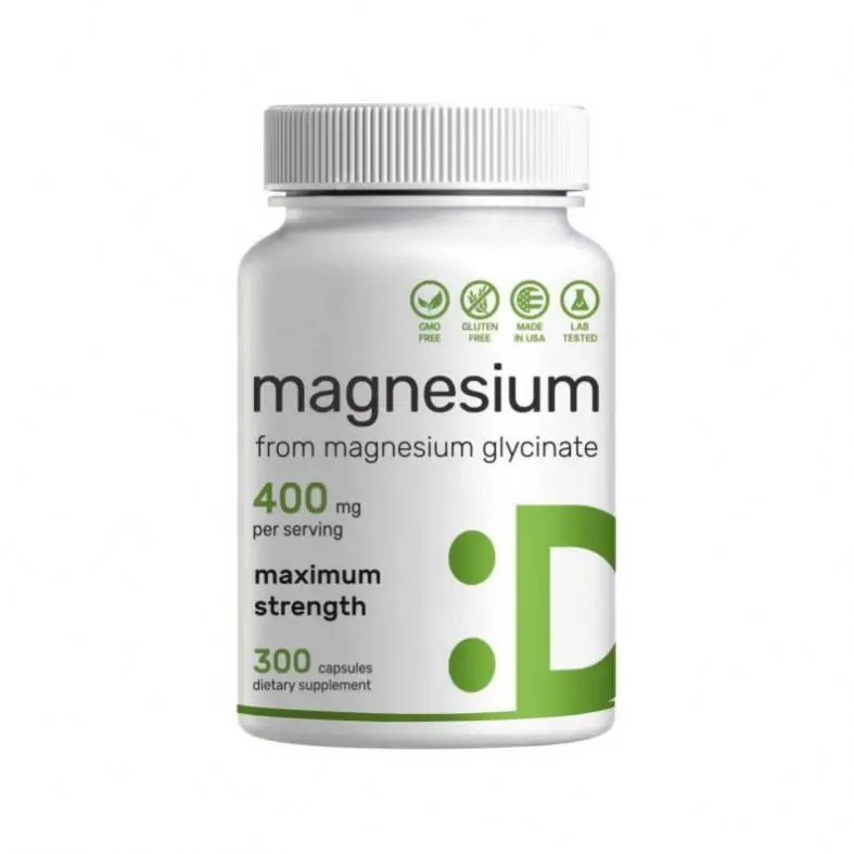 Magnesium Glycinate 400mg Elemental Magnesium Chelated for Easy Absorption Highly Purified Essential Trace Mineral
