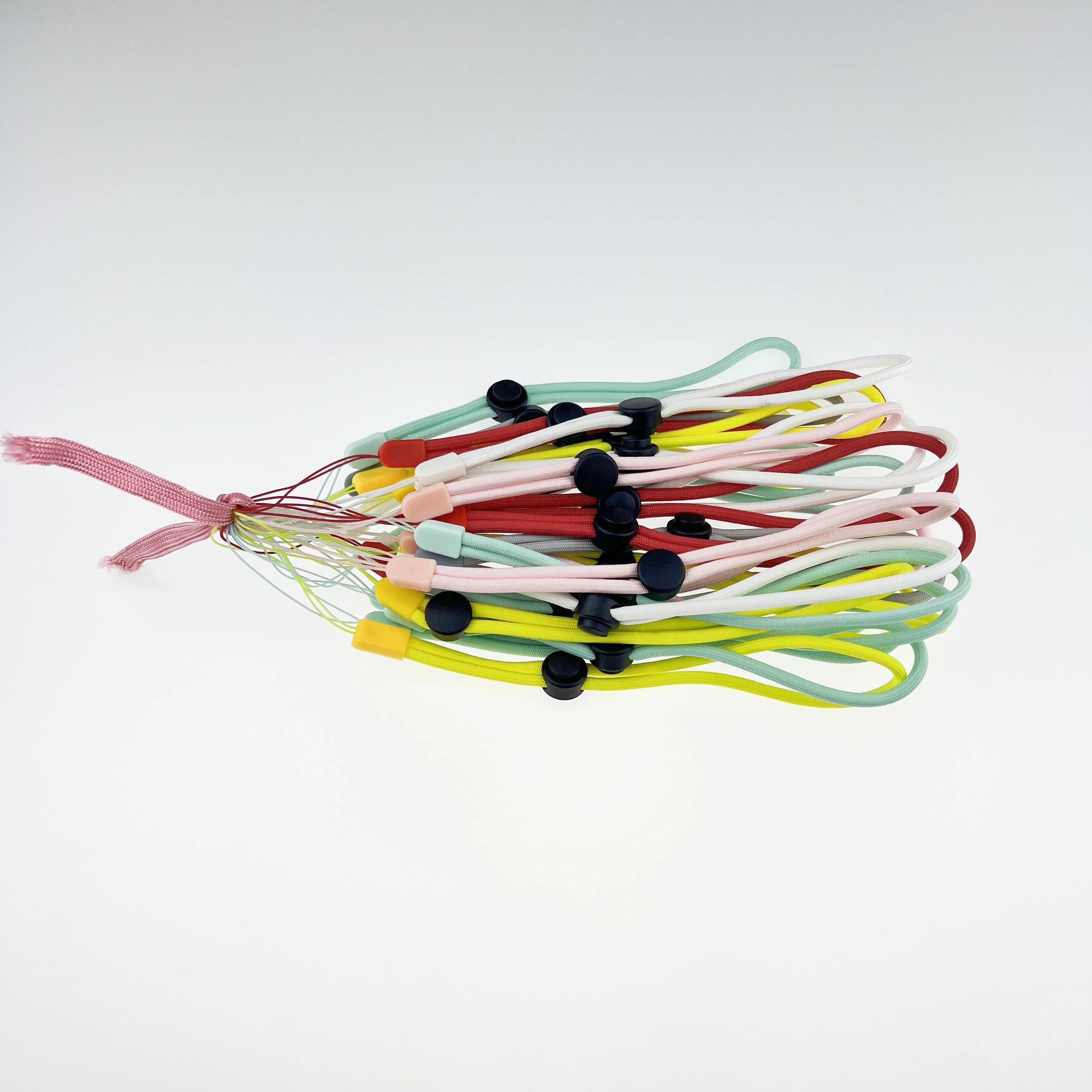 Изготовленный На Заказ Тканый Плетеный Регулируемый разноцветные Круглые веревочные Короткие наручные Ремешки для телефона Ремешок на руку