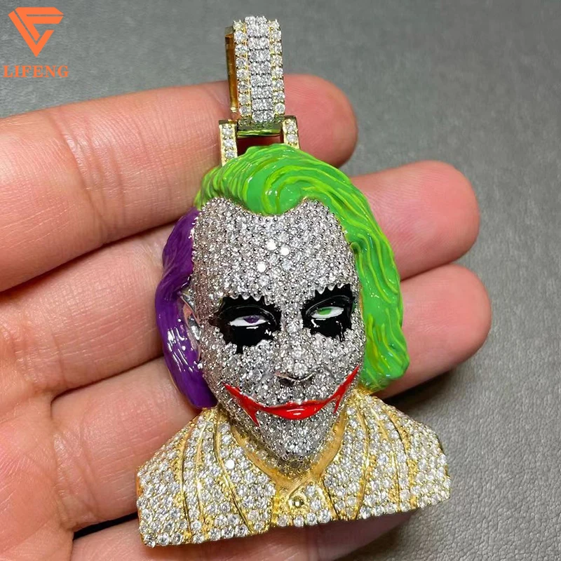 New Oversized European And American Style Clown Hip-hop Pendant Design VVS Moissanite Diamond Jewelry Hip-hop Pendant
