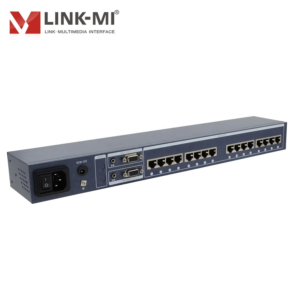 LINK-MI 100 м 1x16 каналов активный VGA видео и аудио передатчик расстояние 300 Макс 16 портов vga-разветвитель передачи сигнала