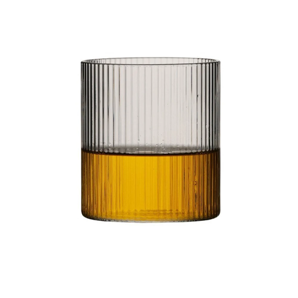 Wholesale Creative Unique Ribbed Cocktail Glass Cup Origami High Ball Heavy Base Clear Cocktail Glasses