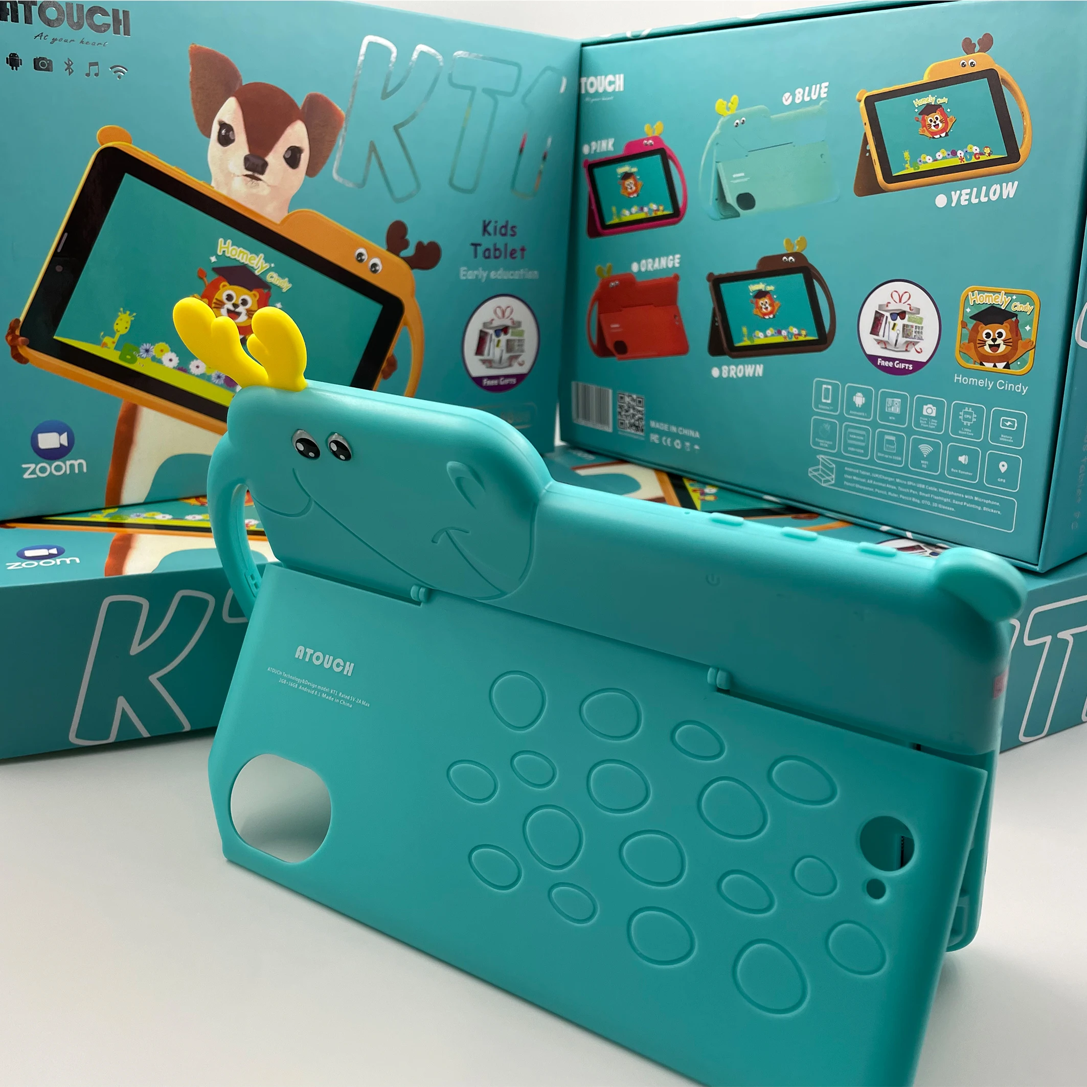 Оптовые цены хит продаж 7 дюймов детский планшет модель KT1 с Android 10 0 2 Гб оперативной памяти 16 встроенной симпатичный чехол для планшета детей