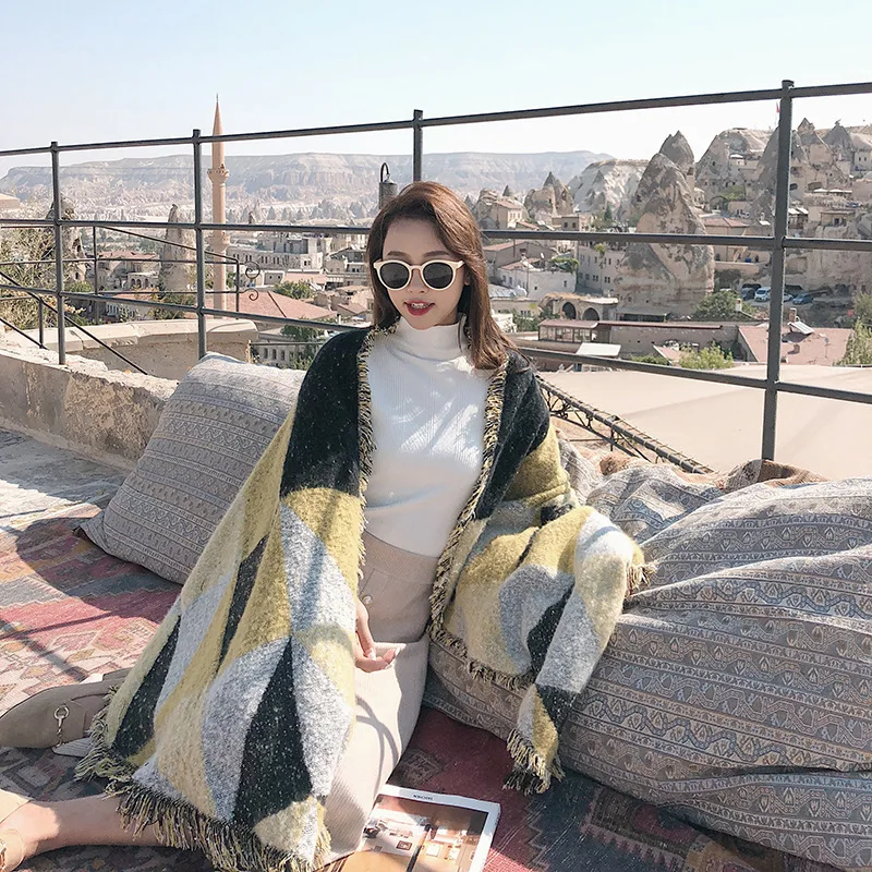 Chinese Manufacturers Cheap Wholesale 130*150Cm Big Women Shawls Pashmina Shawl Wrap Winter Shawl