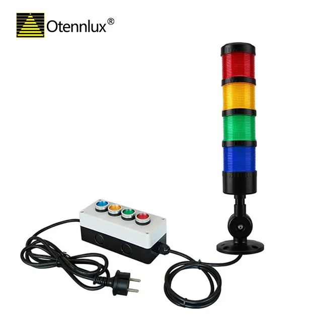LED Industrial Warning Lights Column Signal Tower Indicator Lamp Beacon Continuous Light Switchable 3-5 Layer (with Buzzer)