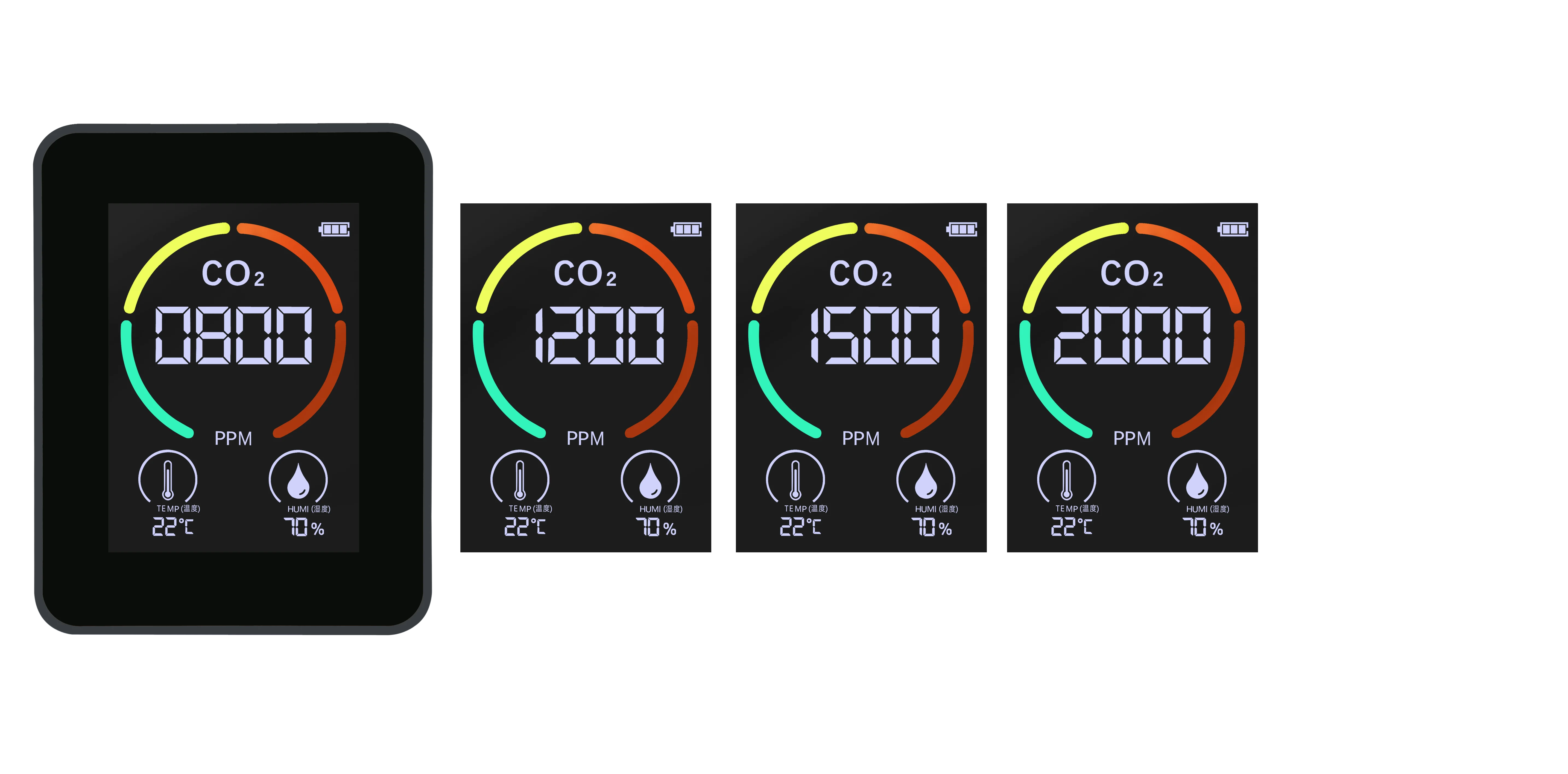 Wholesale price Carbon Dioxide Detector Rechargeable CO2 Monitor Portable Air Quality Monitor