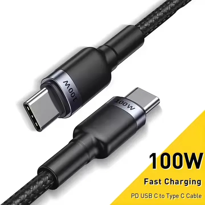 New Design 1.5M Nylon Braid Super Fast Charge Cable Dual Type C To Type C Cable Fast Charging