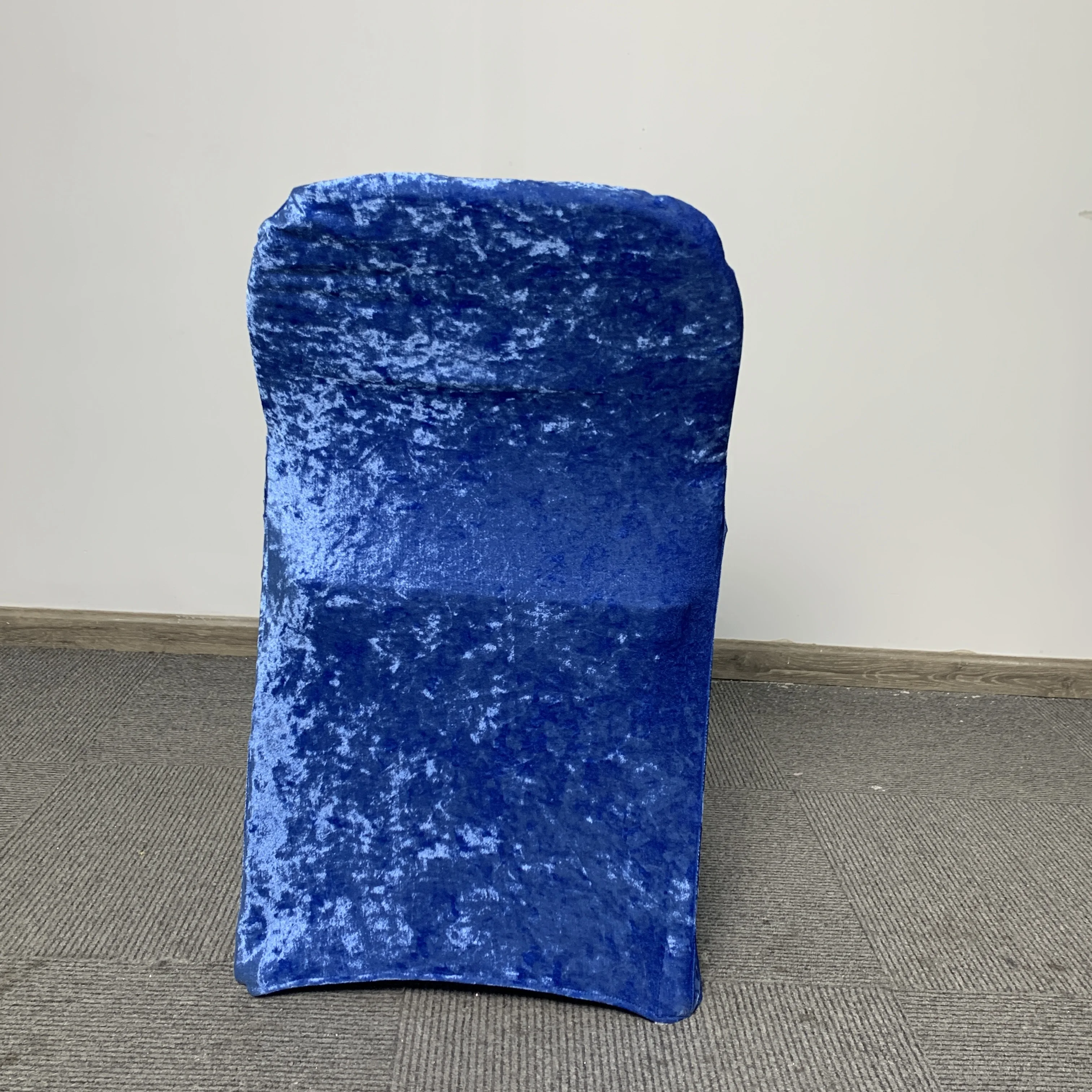 Высококачественные складные Чехлы для сидения из темно-синего бархата и спандекса