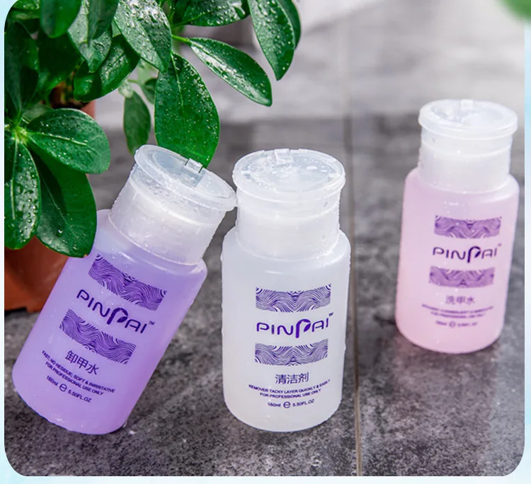 Hot Sale 160mL Fruity Flavour Press Style  Cleaning Water Nail Polish Remover Nail Washing Water