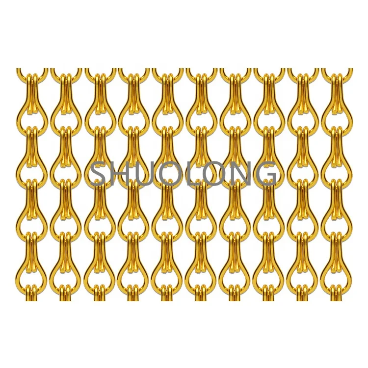 Double Hook Chain Decorative Wire Mesh Metal Chain Mesh Fabric