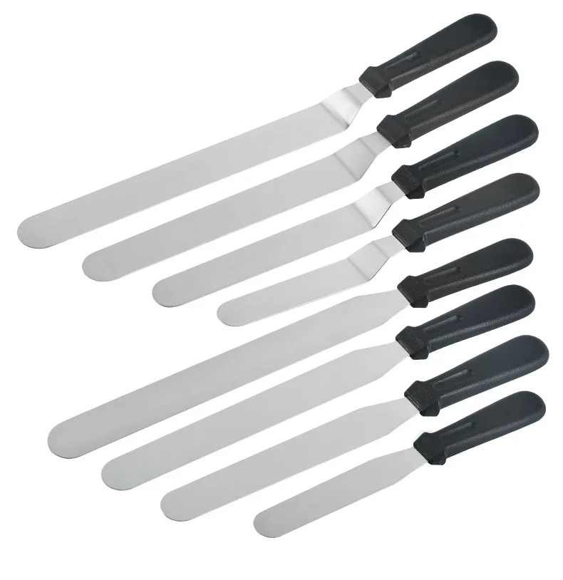 Stainless steel pastry tool cake butter icing spatula decorating cream straight and angled spatulas