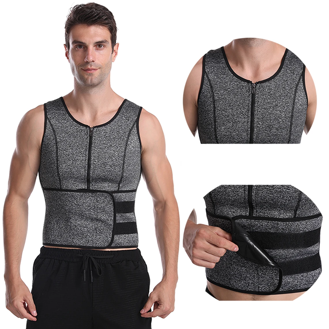 TENNEIGHT Men Sweat Sauna Vest Belt Adjustable Breathable Lumbar Body Shaper Shapewear Mens Waist Trainers