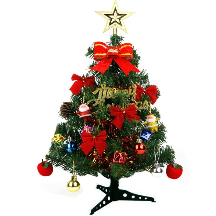 Artificial Mini Christmas Trees Desktop Decoration Christmas Tree Set With Light And Various Decorations and light