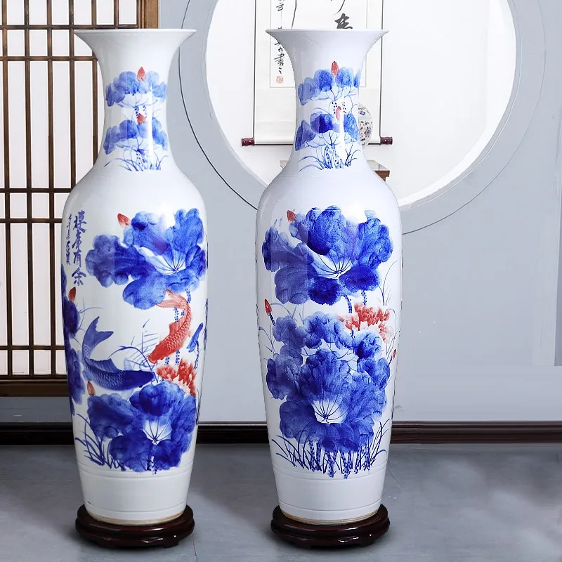 Очень большие напольные вазы jingdezhen Китайская дешевая фарфоровая большая декоративная ваза для пола из перегородки