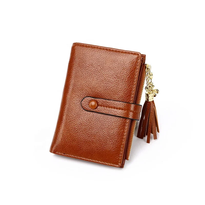 Pure Color High Quality Pu Leather Flip Wallet Cover Big Capacity Card Holder Small Leather Wallet