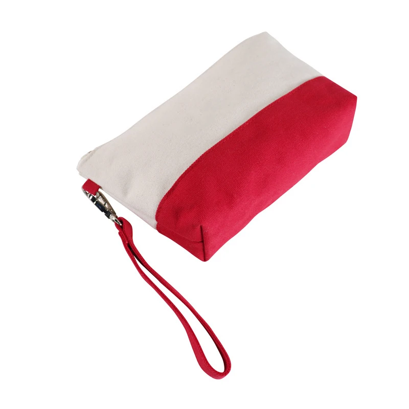 Small Canvas Fashion cosmetic Pouch  Customized Logo Printed Coin Purse