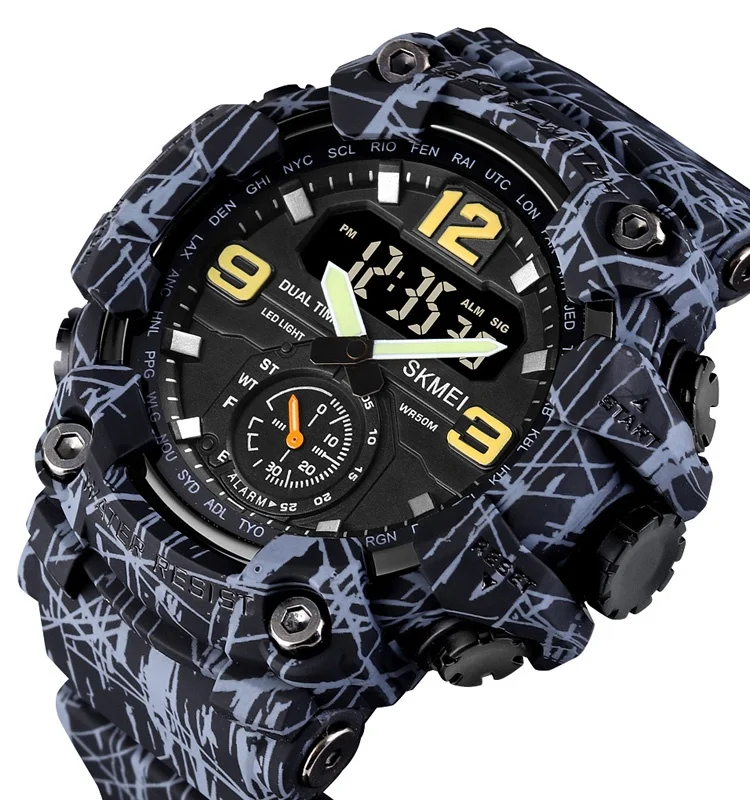 Продажа ручных наручных часов SKMEI 1637 relojes hombr al por mayor спортивные аналоговые цифровые кварцевые часы военные мужские