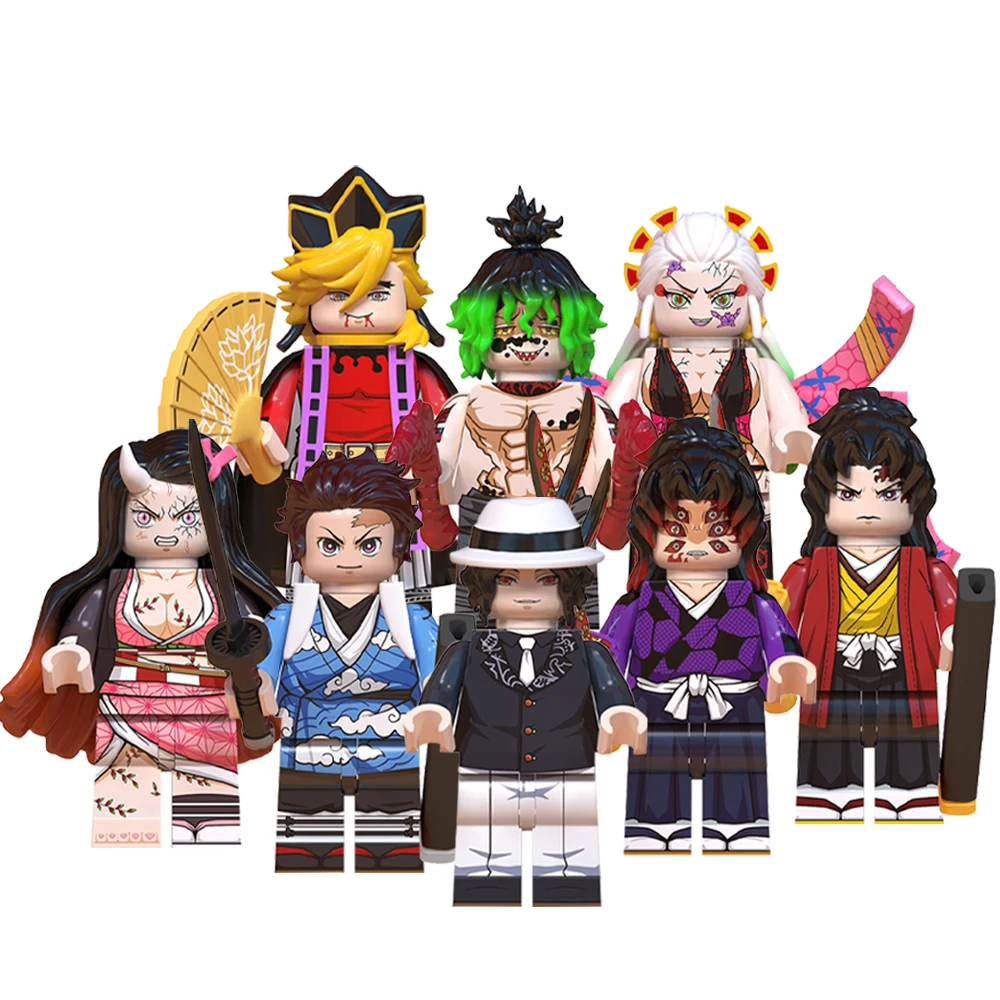 WM6138 Demon Slayer Hantengu Kibutsuji Muzan Daki Villain Japanese Anime Mini Building Blocks Plastic Figures Kids Toys Juguete (1600597551221)