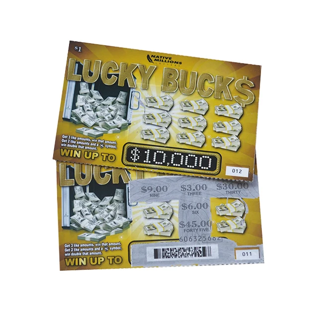 Lucky Bucks Theme Lottery Scratch Tickets with 2D barcode