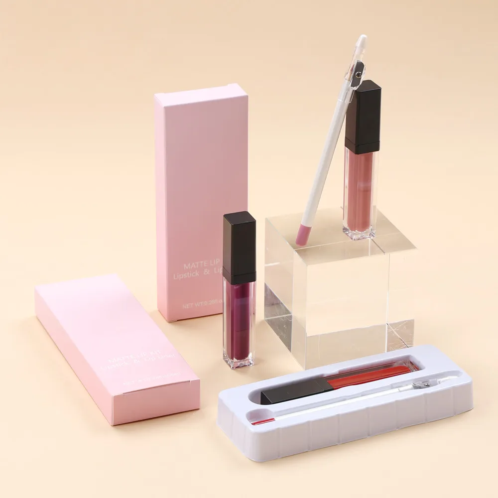 Starting A Matte Liquid Lipstick Line Waterproof Lip Liner And Lip Gloss Set With Lip Brush