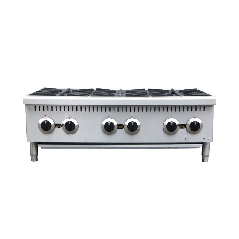Desktop Commercial Gas Cooking Stoves 6 Burners Stainless Steel Gas burners