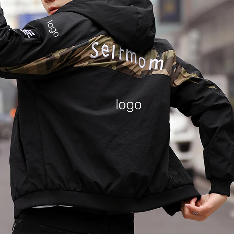 Wholesale custom 2020 spring casual sports men bomber jackets coats with hooded