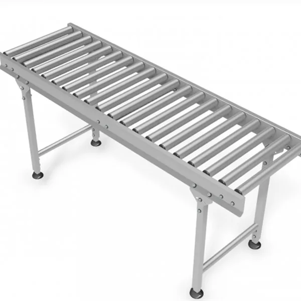 straight running stainless steel structure gravitational roller conveyor
