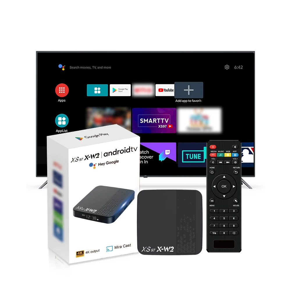 Low Price Wholesale XS97 X-W2 S905W2 Android 11 2Gb 16Gb Android Tv Box Portable Streaming Device