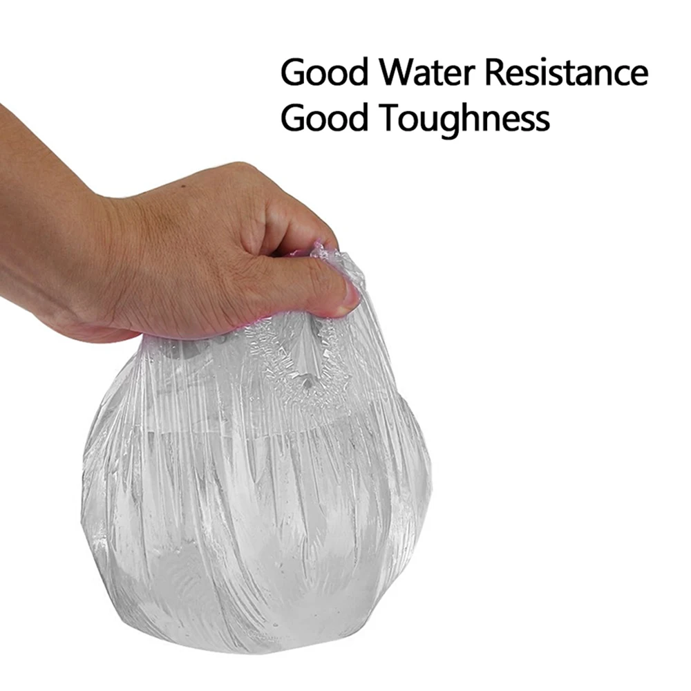 100 pcs High Quality non- woven Waterproof Plastic Disposable Clear Hair Shower Cap for Women Hair Salon Hotel Travel