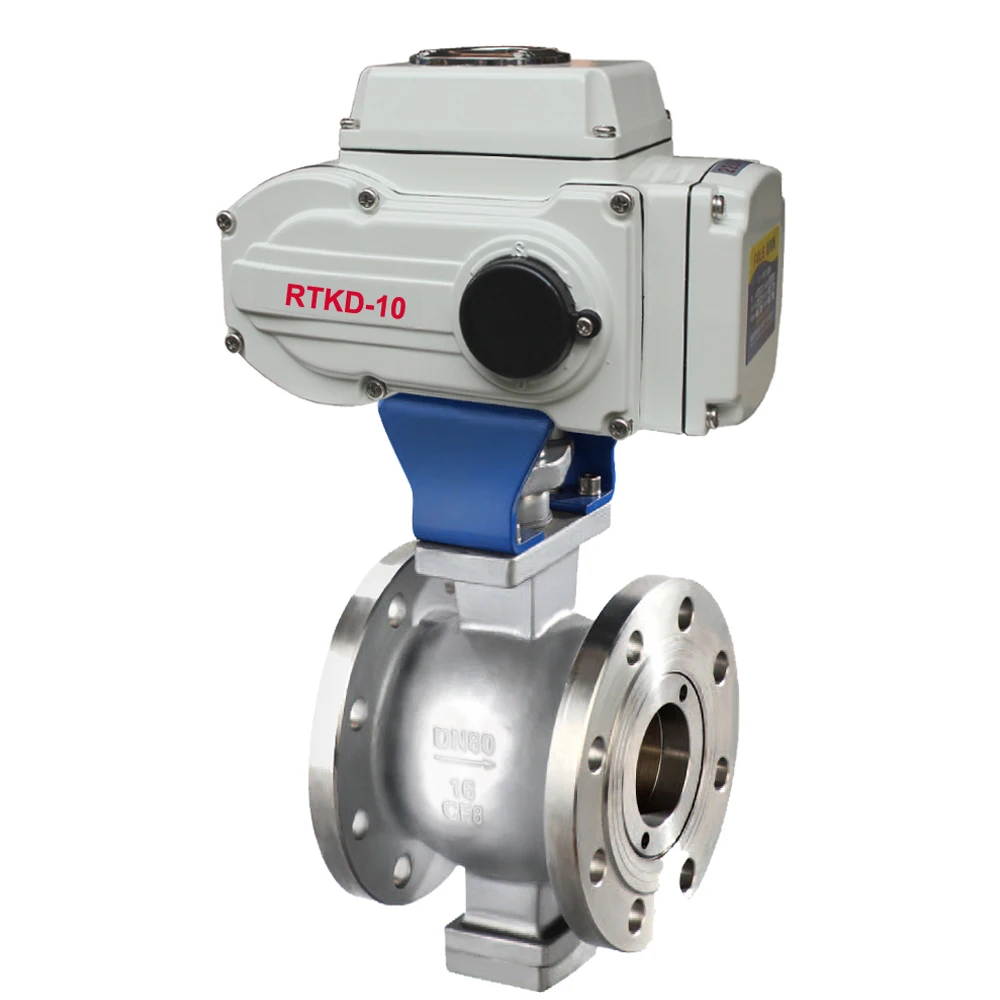 220VAC 24V DC Flange Type Stainless Steel V port hard seal ball valve electric water valve heater