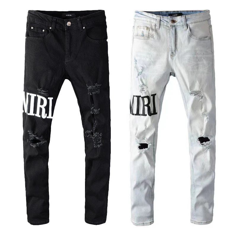2021 Fashion New Design Amiry Jeans Men Clothing Vintage Breathable Long Pants Ripped Amirys Jeans