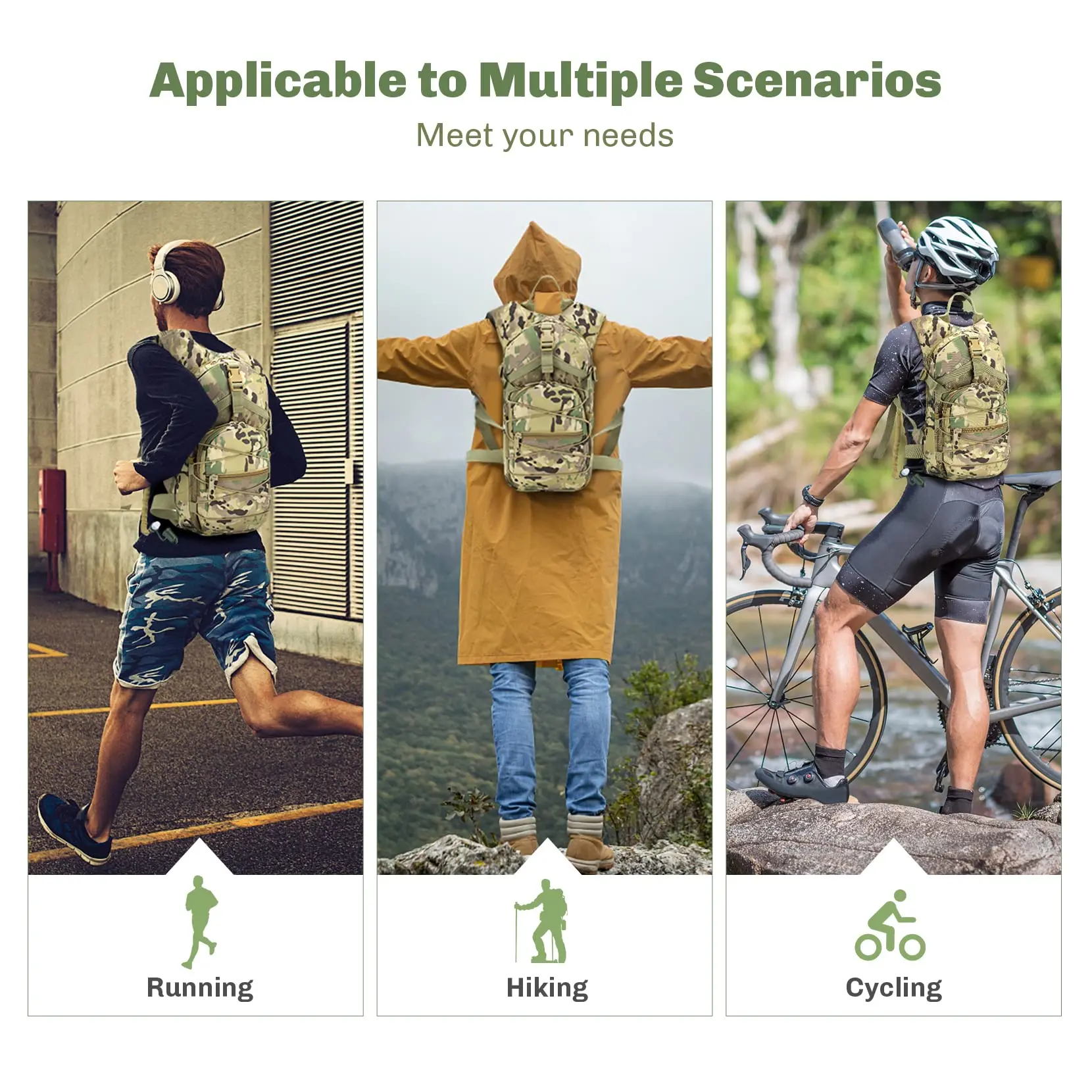 Foldable Running Bag Hiking Hydration Bicycle Polyester Sport Outdoor Backpack For Women Men