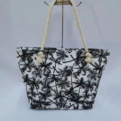 Fashion Folding Women Big Size Handbag Tote Ladies Casual Flower Printing Canvas Graffiti Shoulder Bag Beach Bolsa Feminina