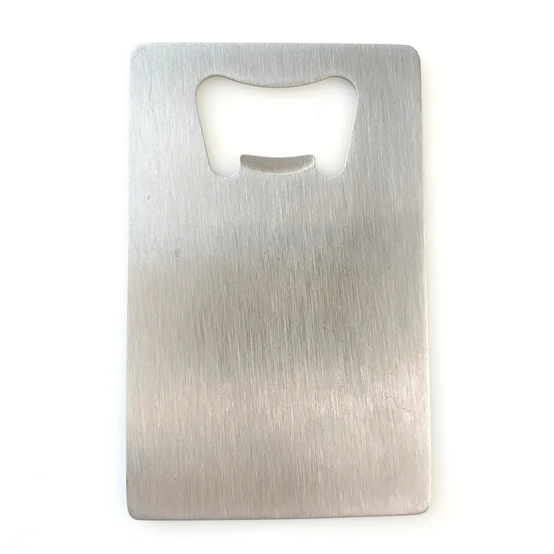 Customized 2 sides metal stainless steel flat blank beer business credit card sized beer bottle opener