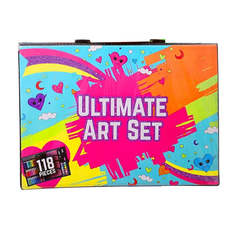 118 pcs Party Favors Age 3+ professional Non-Toxic drawing painting art stationery kids art sets