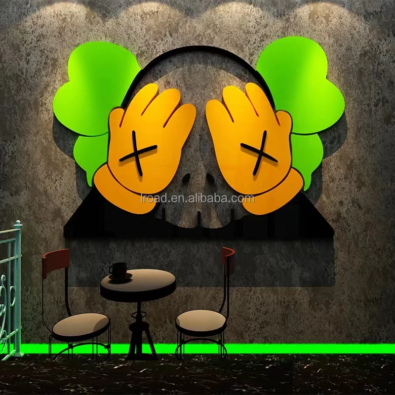 Sesame Street 3d Creative Kawaii Wall Sticker Restaurant Bar Wall Room Bedroom Wall Decoration