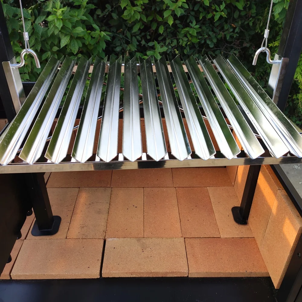 Open front brick lined argentina santa maria stainless bbq grill trailer