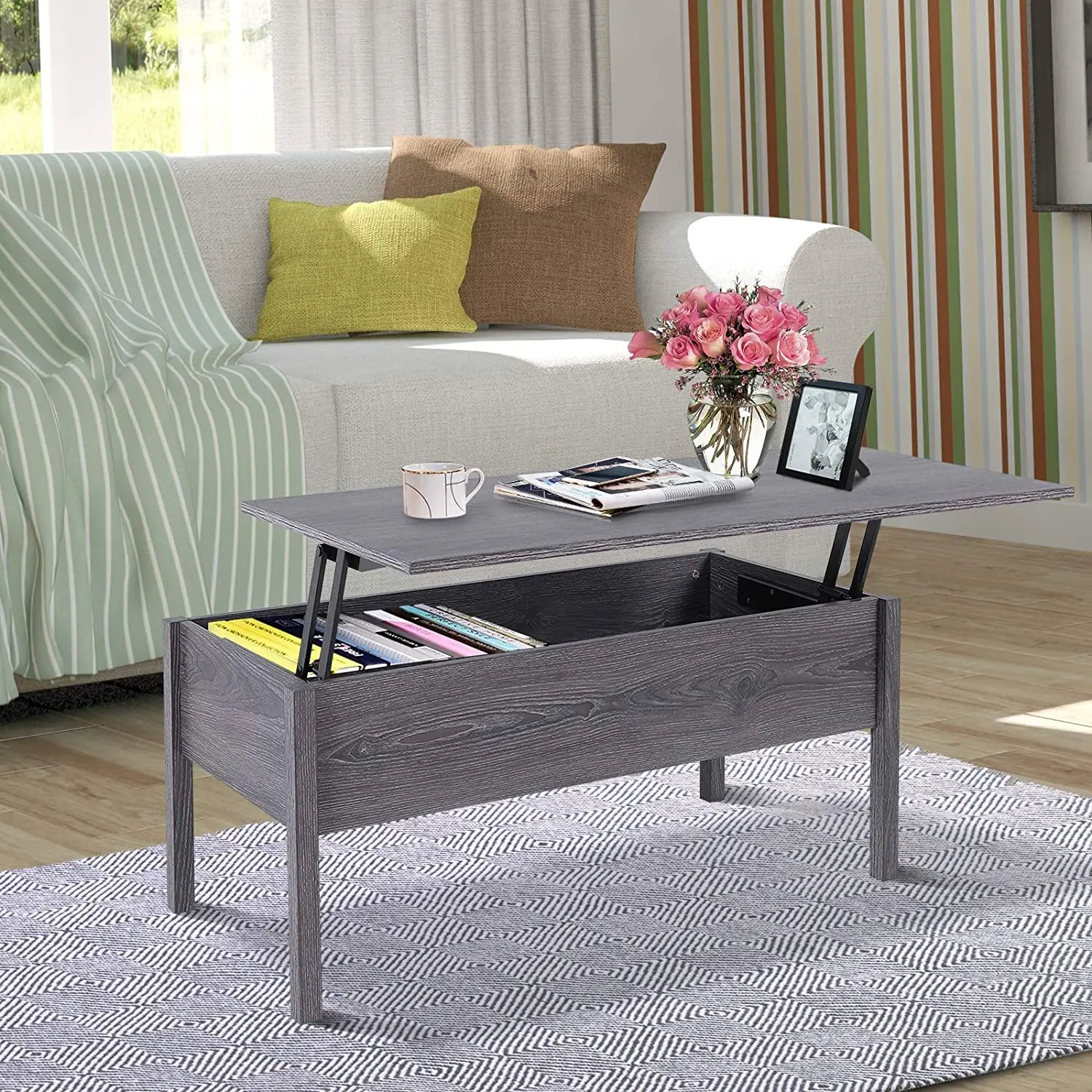 Modern living room folding coffee table