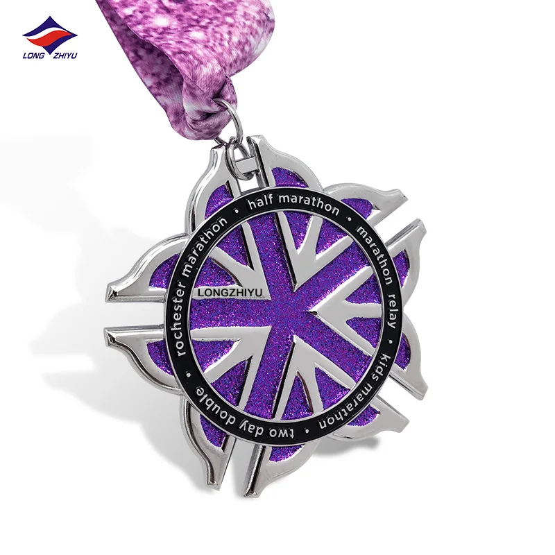 Longzhiyu 14 Years Maker Cartoon Pumpkin Medals Marathon Finisher Medal 10K Color Run Sports Medallion with Higher Quality