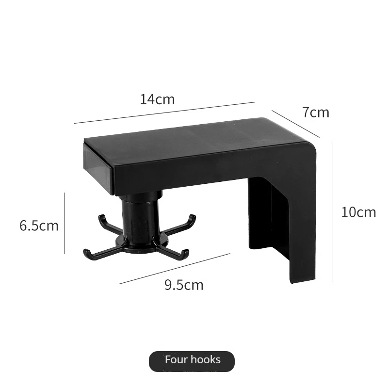 Kitchen360Degree rotatable hook Punch-free wall-mounted ladle spoon storage rack no trace in bathroom stick shelf