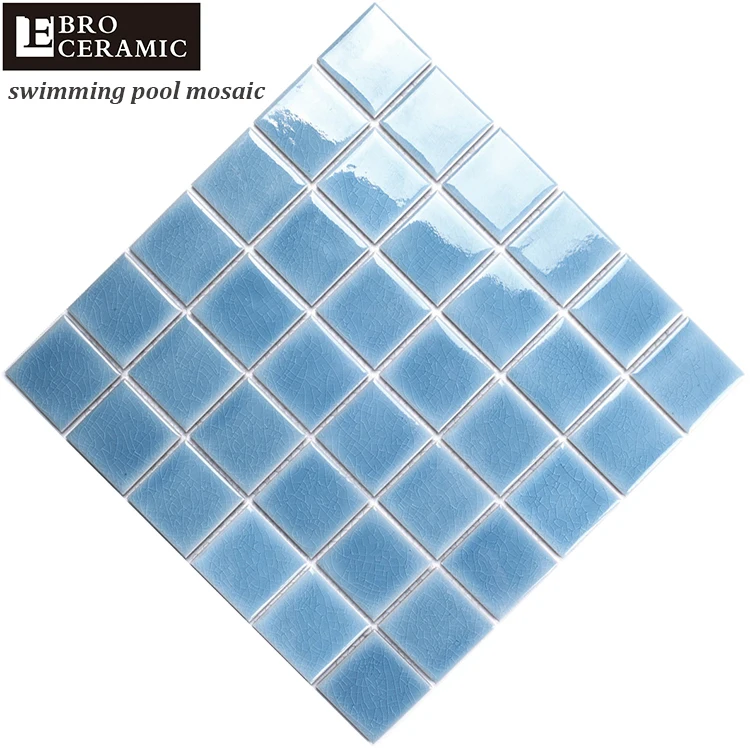
Ice crackle design swimming pool broken ceramic crackle porcelain mosaic for outdoor pool decking E48L01 