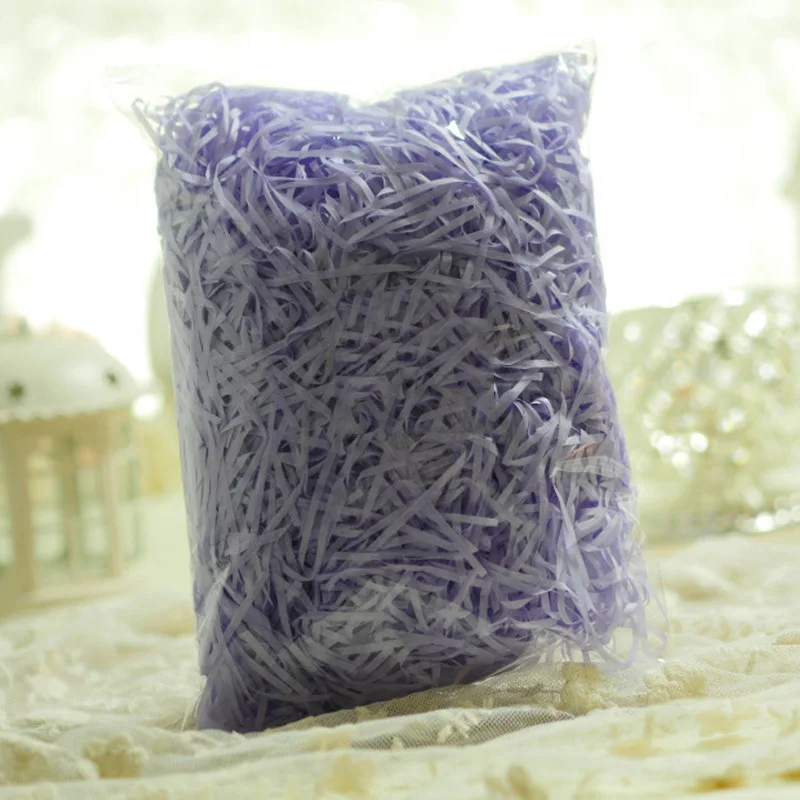 
100g/bag bulk Decorative gold silver white Crinkle Cut Raffia Shredded Kraft Paper for packaging 