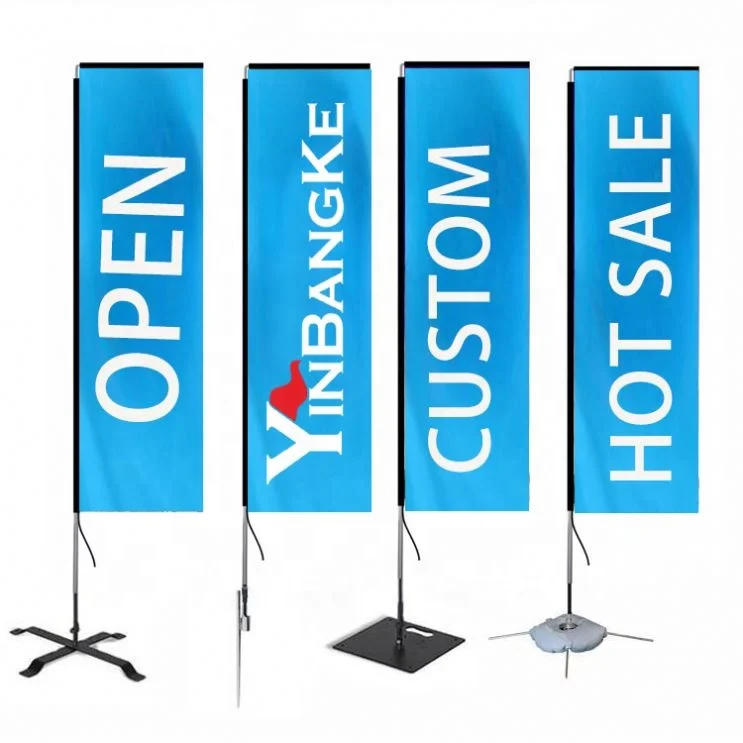 Factory Custom Promo Flags Exhibit Banners Flags Displays Rectangular Beach Flags With Waterproof Materials