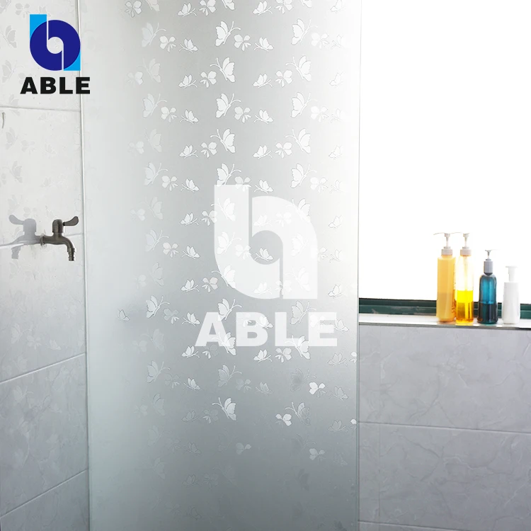 SUSUKU White Frosted Circle Glass Window Decorative Privacy Film Adhesive for