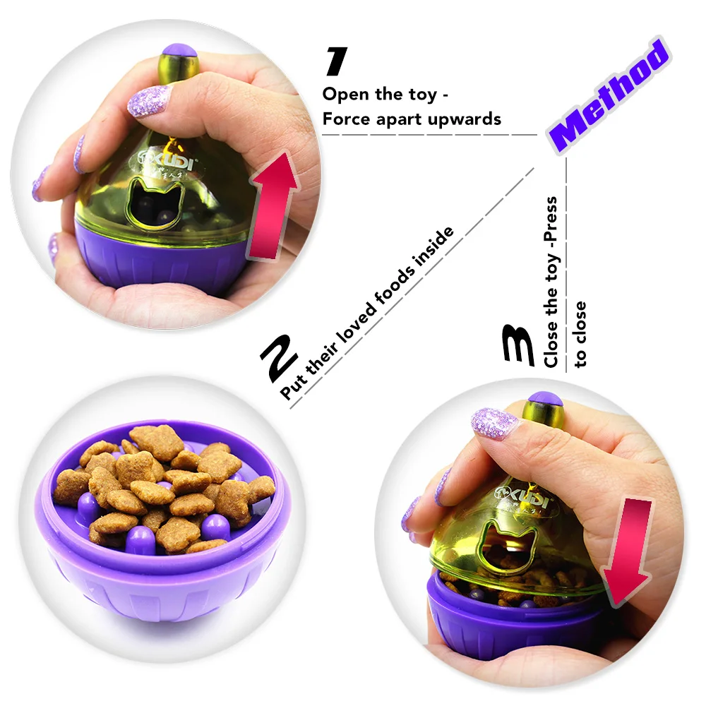Pet Leaky Treat Ball Feeder Cat Snack Interactive Tumbler Dog Toy