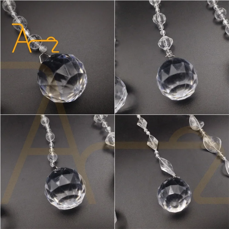 Wholesale Birthday Party Crystal Chain 1 Meter Long Positioning Wedding Hall Ceiling Decoration clear Acrylic Bead Curtain