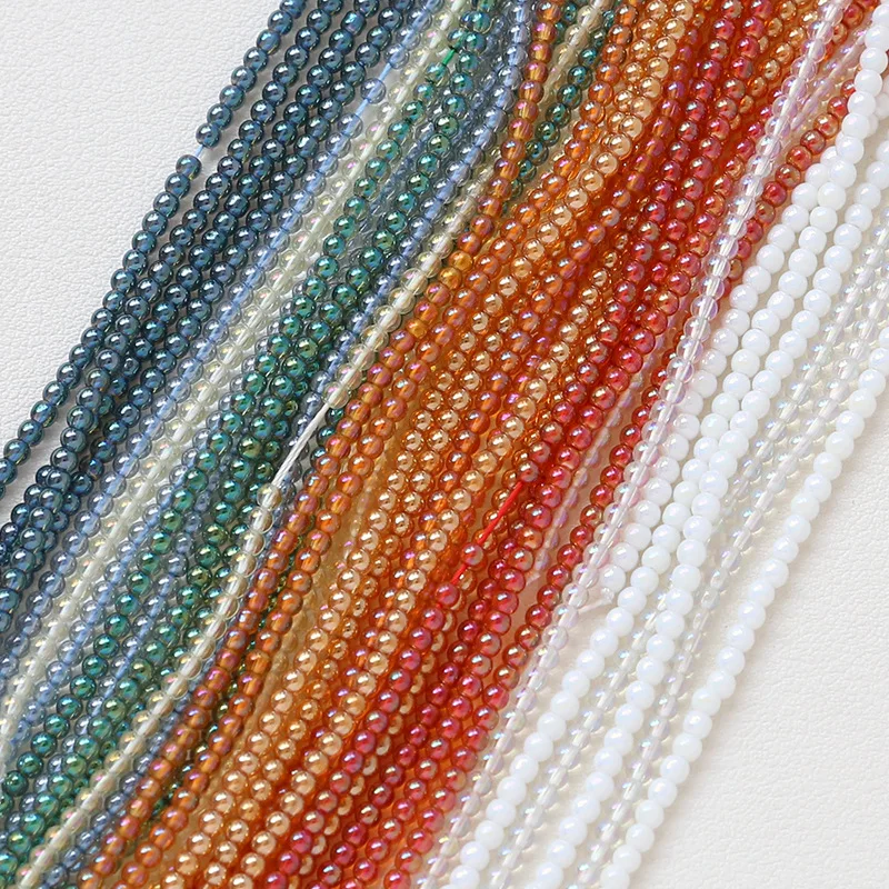 Цветные стеклянные бусины Hobbyworker для бижутерии ручной работы 10 страб/пакет 2 мм B0761