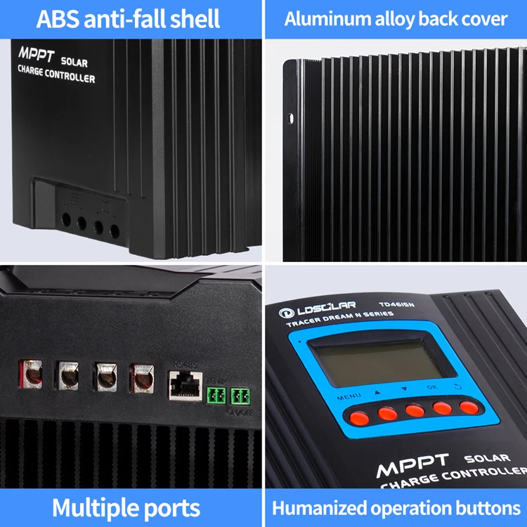 LDSOLAR tracer mppt APP monitor 60amp 12V 24V 48V MPPT Solar Charge Controller  with Bluetooth Wifi